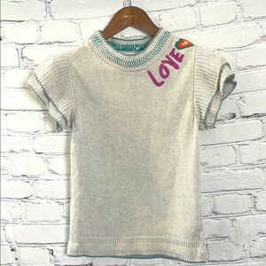 Alivia Cream Green Love & Heart Embroidered Sweater Size X-Small